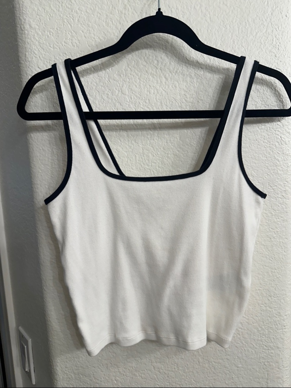 Abercrombie & Fitch White Tank with Black Trim